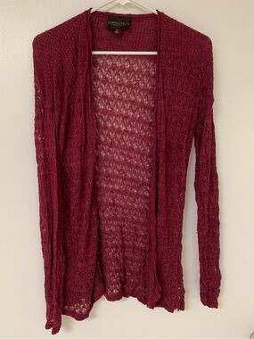 Absolutely Creative Worldwide Open Knit Cardigan - Burgundy